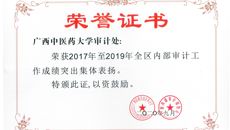 beat365官网审计处荣获2017年至2019年全区内部审计工作成绩突出集体表扬