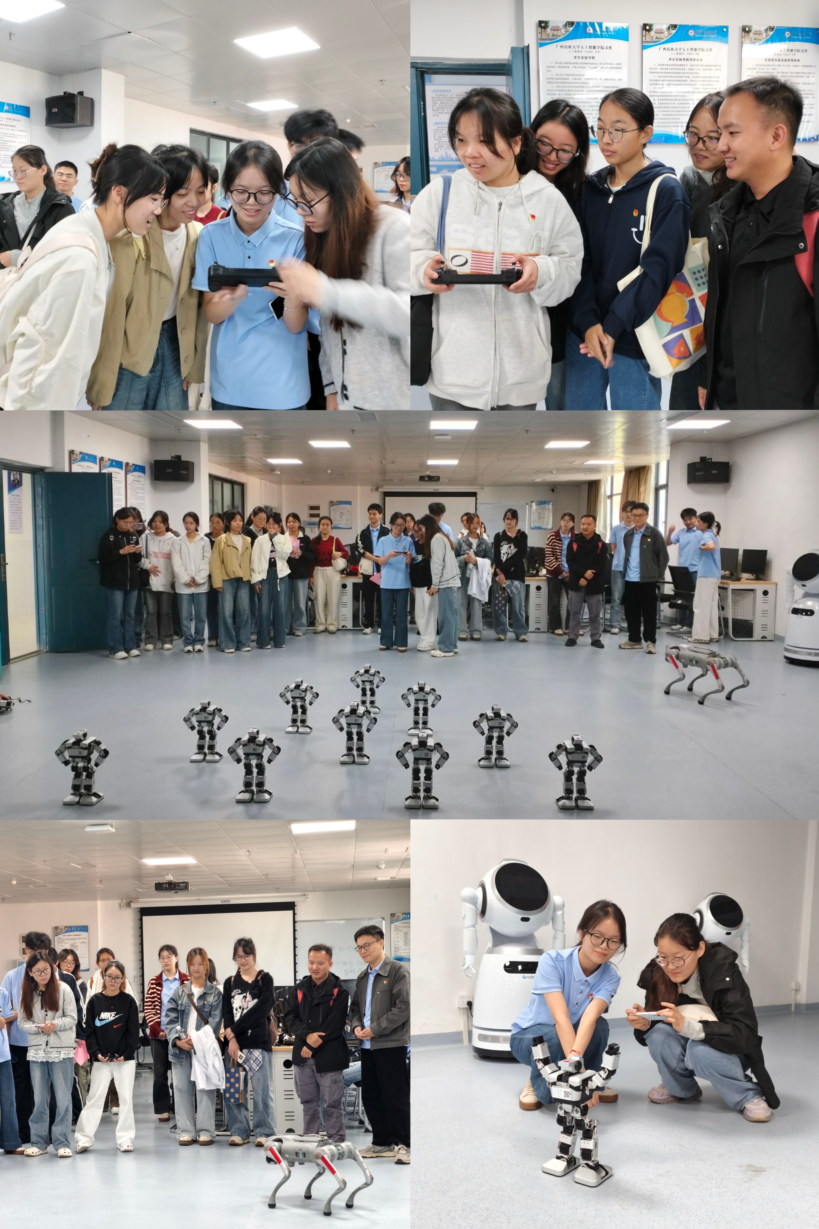 广西民族大学人工智能学院本科生第四党支部展示科技创新作品