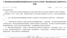 【喜讯】beat365官网再次获批广西壮族自治区工程研究中心