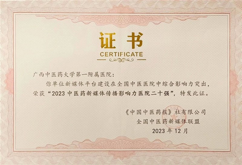 获奖证书