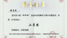 学校在第六届“时珍杯”全国中医药翻译大赛上取得好成绩