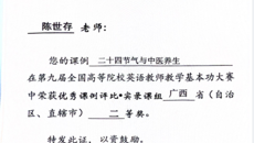 外国语学院教师在第九届全国高等院校英语教师教学基本功大赛中荣获实录课广西省级二等奖佳绩